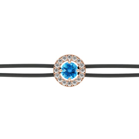 Bracelet cordon entourage topaze et diamant Promets Moi - 1