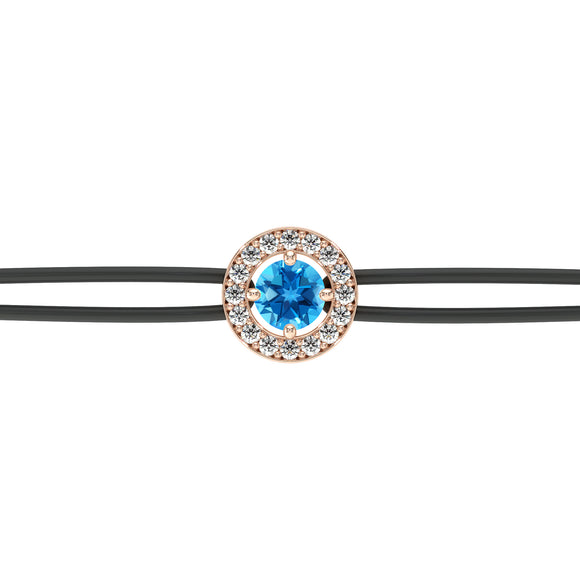 Bracelet cordon entourage topaze et diamant Promets Moi - 1