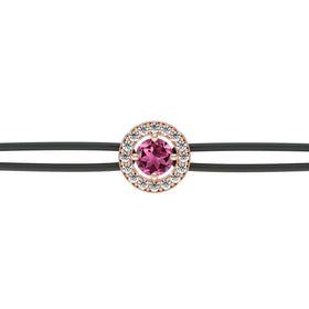 Bracelet cordon entourage tourmaline et diamant Promets Moi - 1