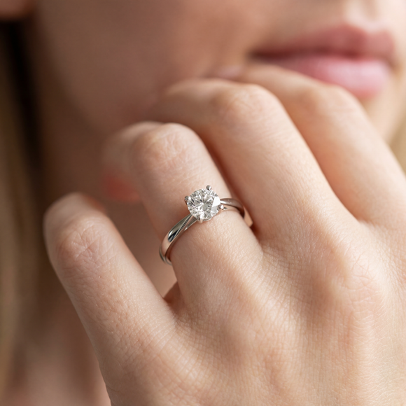 Solitaire diamant Lune de Miel - 1 carat