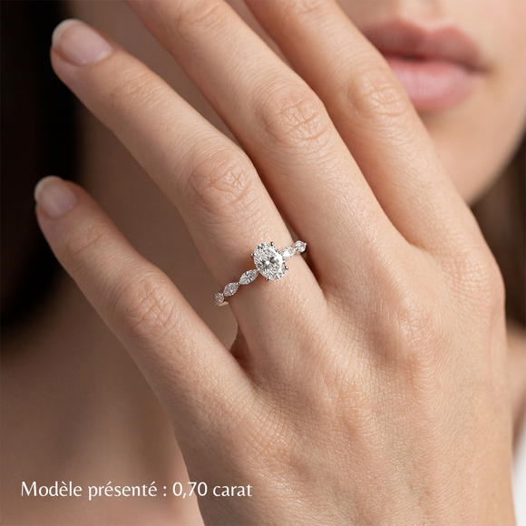 Solitaire accompagné diamant Solstice - 2