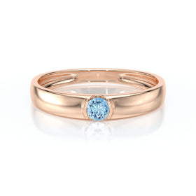 Solitaire aigue-marine Amour de Minuit - 2