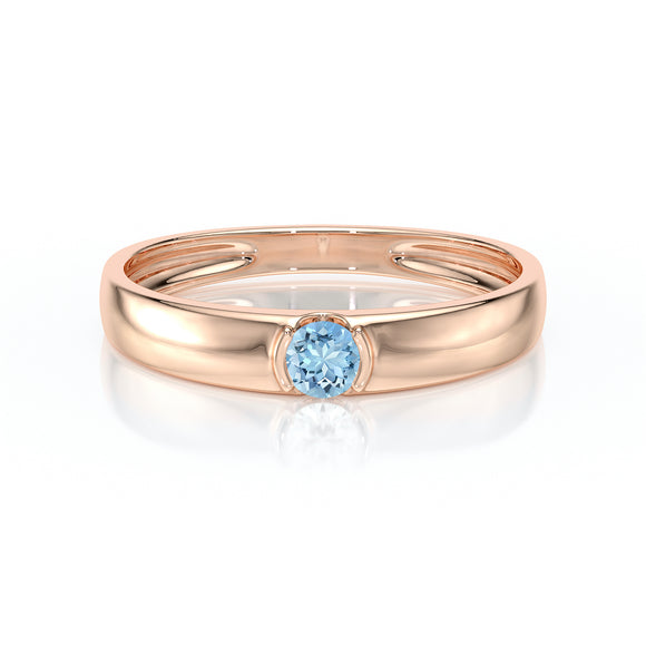 Solitaire aigue-marine Amour de Minuit - 2