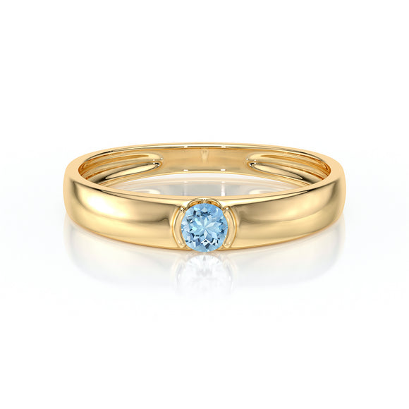 Solitaire aigue-marine Amour de Minuit - 2