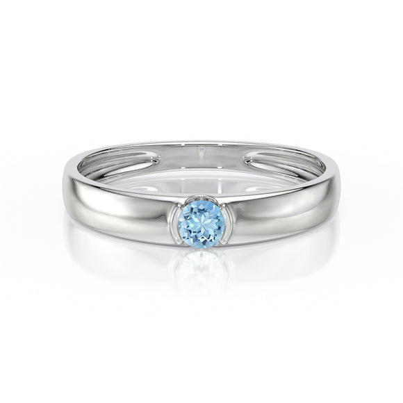 Solitaire aigue-marine Amour de Minuit - 2