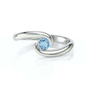 Solitaire aigue-marine Etincelle d’Amour - 3