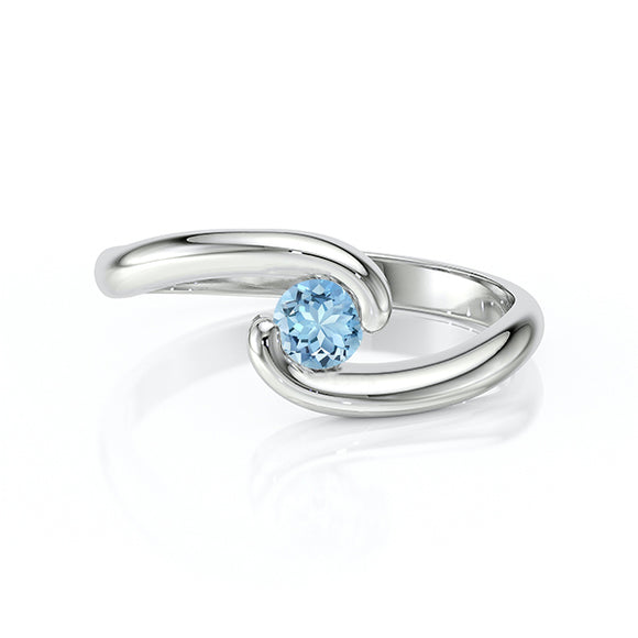 Solitaire aigue-marine Etincelle d’Amour - 3