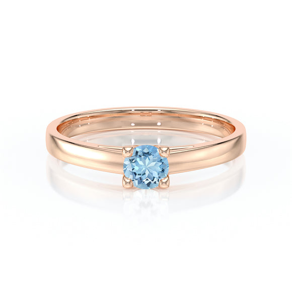 Solitaire aigue-marine Lune de Miel – 1