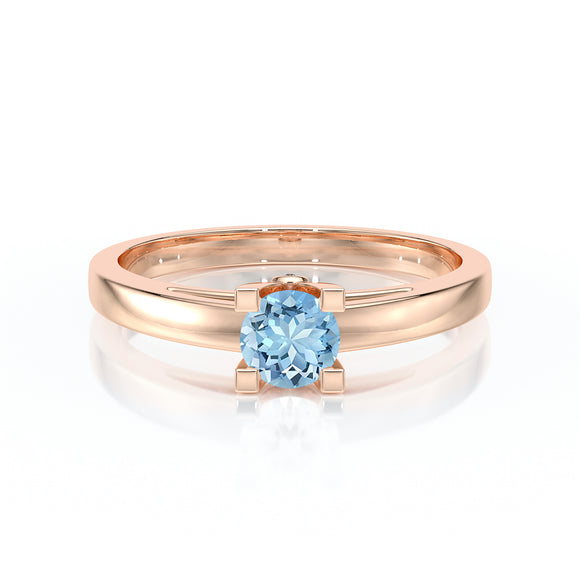 Solitaire aigue-marine Lune de Miel - 10