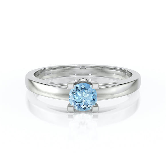 Solitaire aigue-marine Lune de Miel - 10