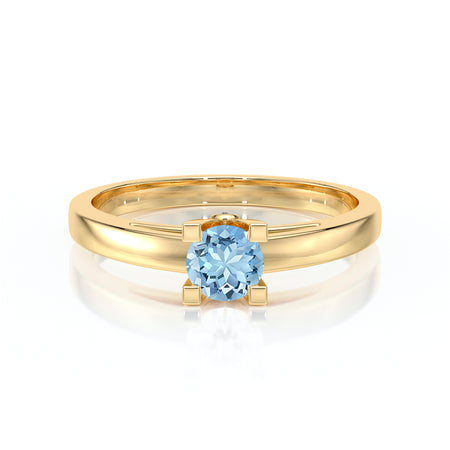 Solitaire aigue-marine Lune de Miel - 10