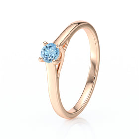 Solitaire aigue-marine Lune de Miel - 12
