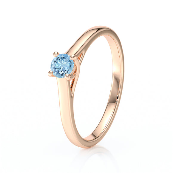 Solitaire aigue-marine Lune de Miel - 12