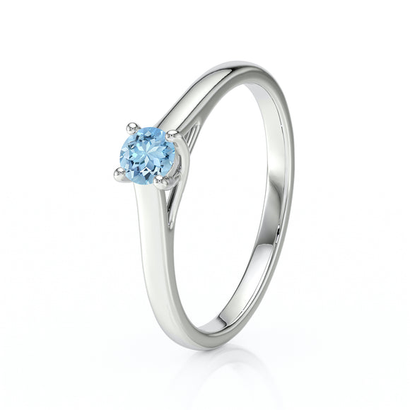 Solitaire aigue-marine Lune de Miel - 12