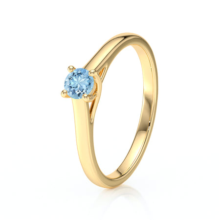 Solitaire aigue-marine Lune de Miel - 12