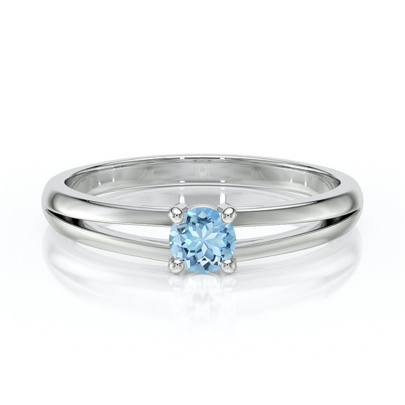 Solitaire aigue-marine Lune de Miel - 14