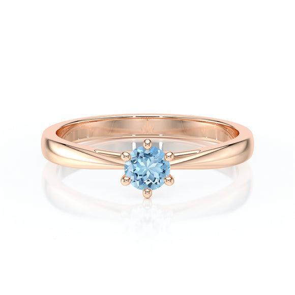 Solitaire aigue-marine Premier Amour – 1