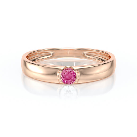 Solitaire saphir rose Amour de Minuit - 2