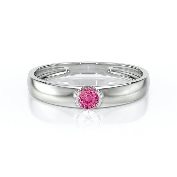 Solitaire saphir rose Amour de Minuit - 2