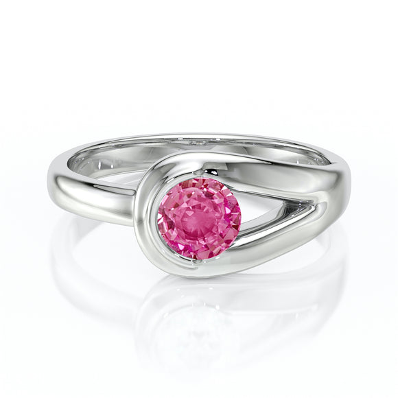 Solitaire saphir rose Amour de Minuit - 3