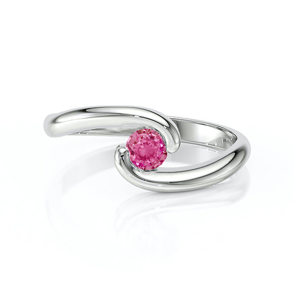 Solitaire saphir rose Etincelle d’Amour - 3
