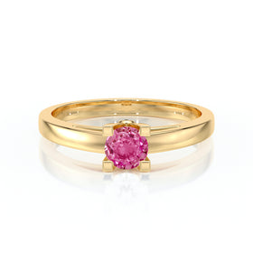 Solitaire saphir rose Lune de Miel - 10