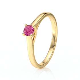 Solitaire saphir rose Lune de Miel - 12