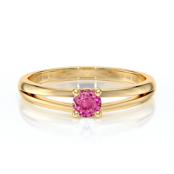 Solitaire saphir rose Lune de Miel - 14