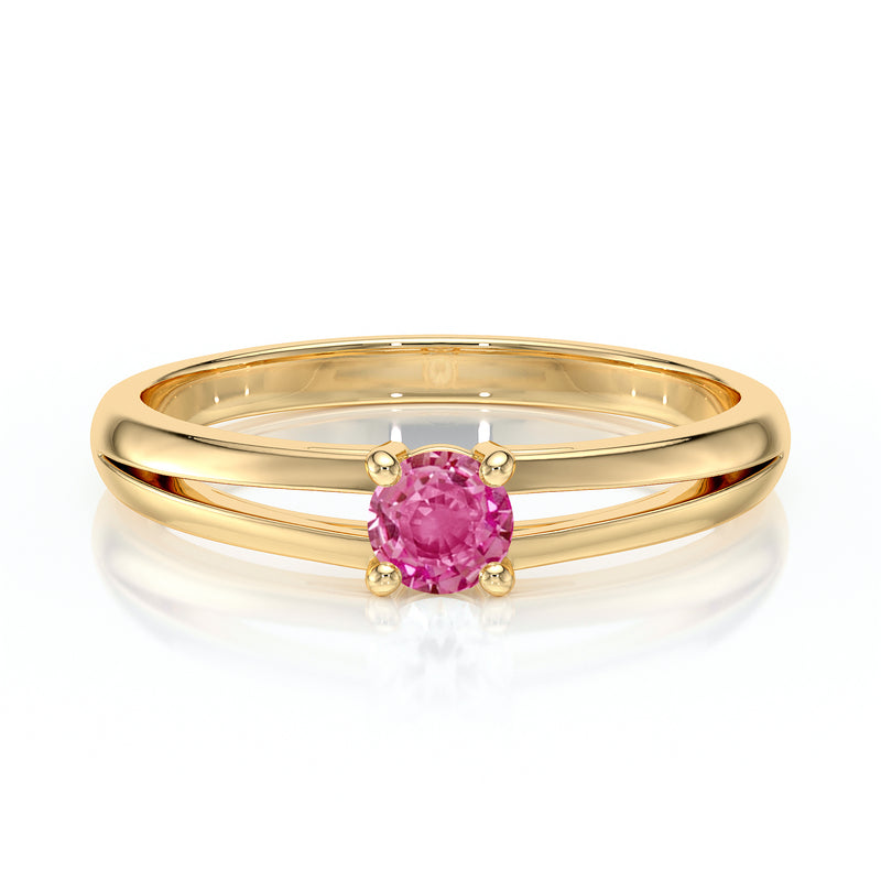 Solitaire saphir rose Lune de Miel - 14