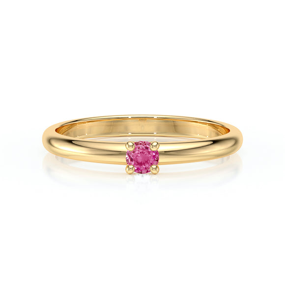 Solitaire saphir rose Lune de Miel - 4