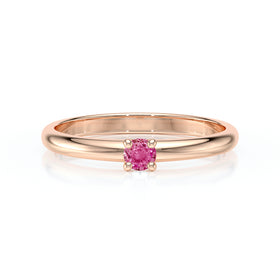 Solitaire saphir rose Lune de Miel - 4