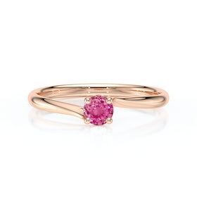 Solitaire saphir rose Mon Cœur - 1