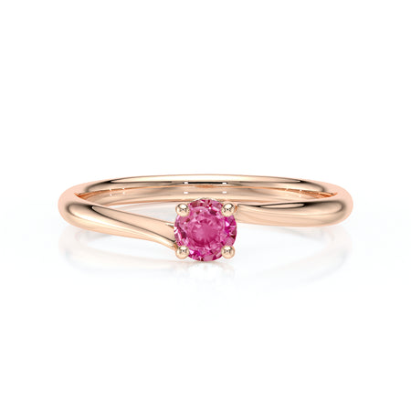 Solitaire saphir rose Mon Cœur - 1