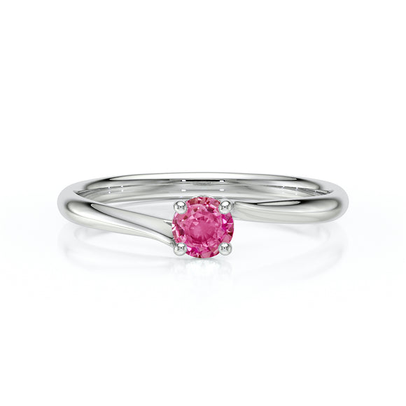 Solitaire saphir rose Mon Cœur - 1