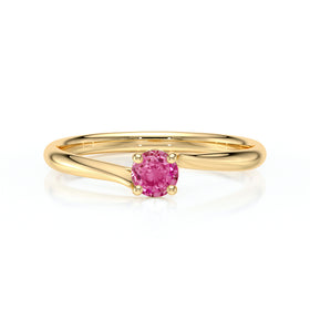 Solitaire saphir rose Mon Cœur - 1