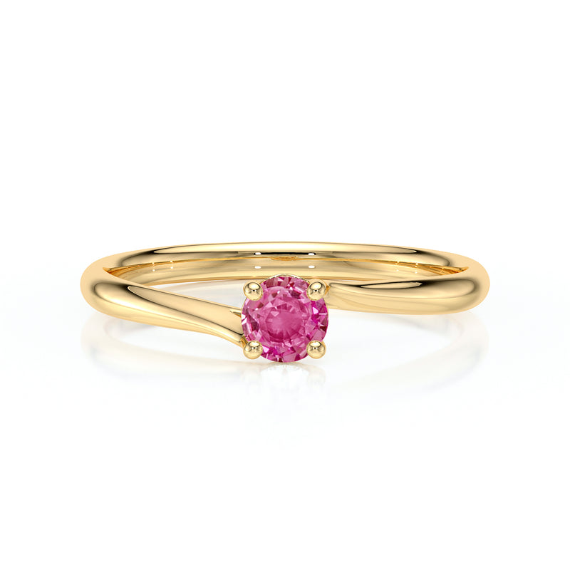 Solitaire saphir rose Mon Cœur - 1