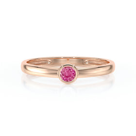 Solitaire saphir rose Nuit de Noces - 1