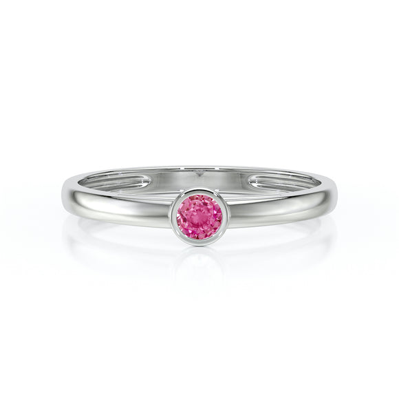 Solitaire saphir rose Nuit de Noces - 1