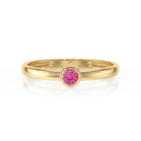 Solitaire saphir rose Nuit de Noces - 1