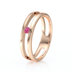 Solitaire saphir rose Pour Toujours - 1