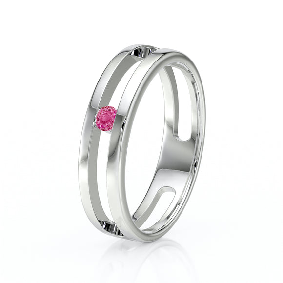 Solitaire saphir rose Pour Toujours - 1