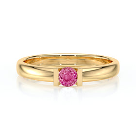 Solitaire saphir rose Pour Toujours - 2