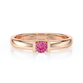 Solitaire saphir rose Pour Toujours - 2