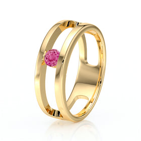 Solitaire saphir rose Pour Toujours - 5