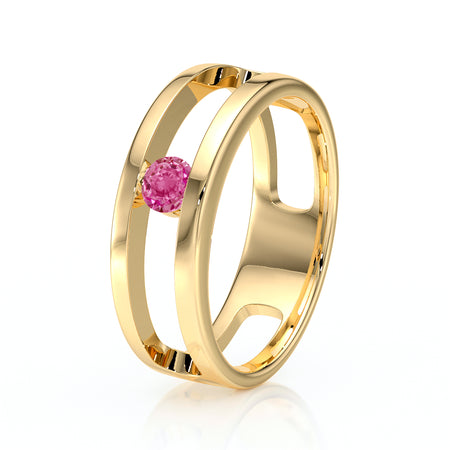 Solitaire saphir rose Pour Toujours - 5