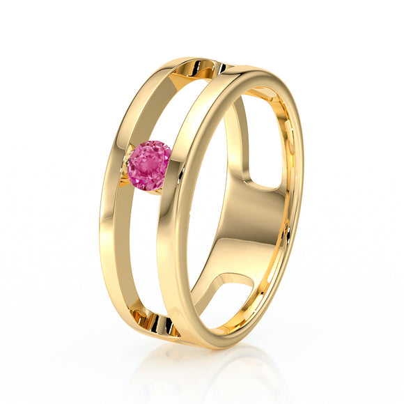 Solitaire saphir rose Pour Toujours - 5