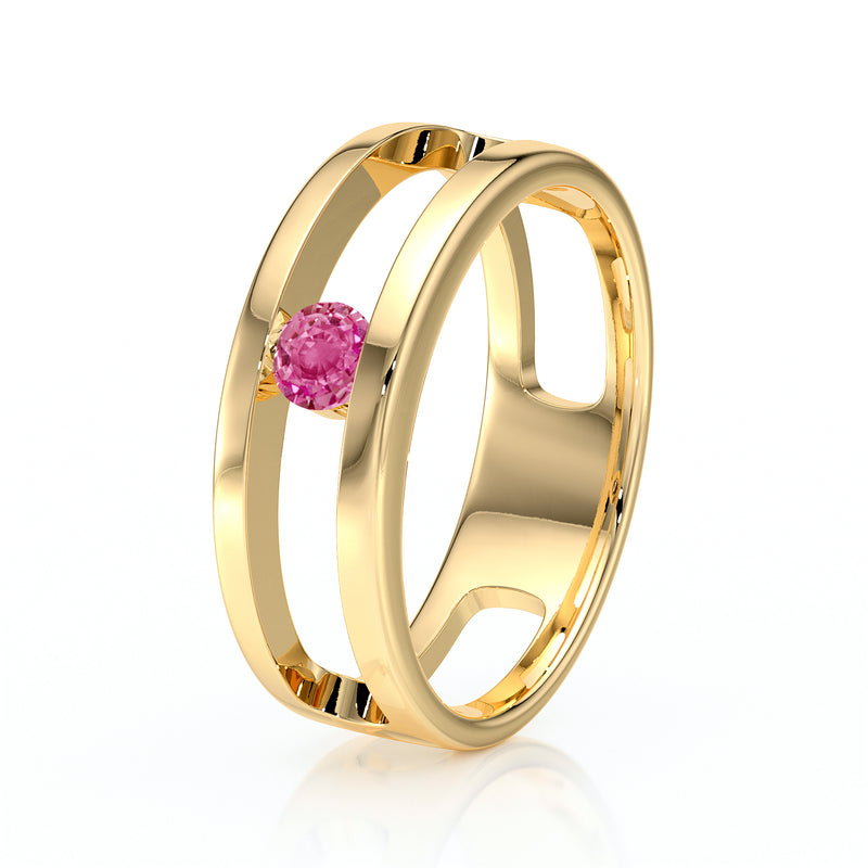Solitaire saphir rose Pour Toujours - 5