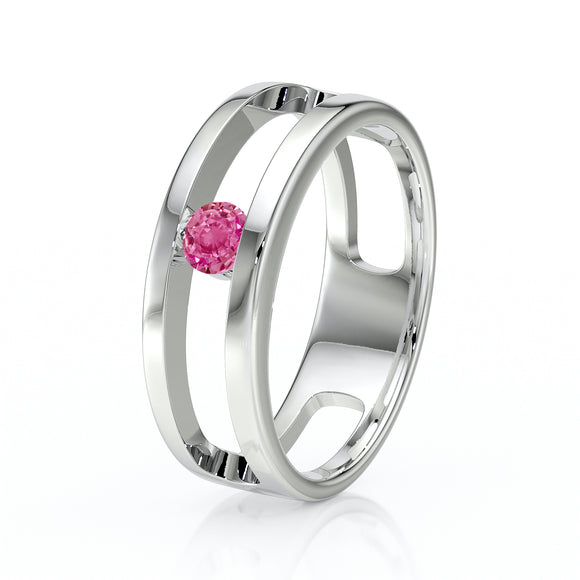 Solitaire saphir rose Pour Toujours - 5