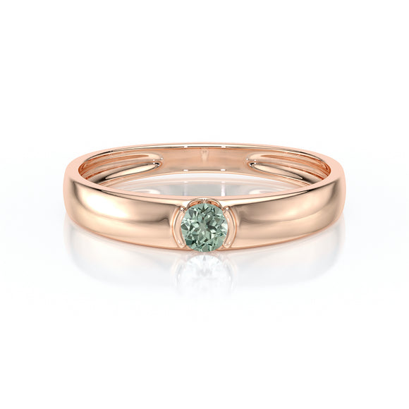 Solitaire saphir vert Amour de Minuit - 2