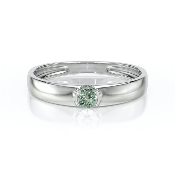 Solitaire saphir vert Amour de Minuit - 2